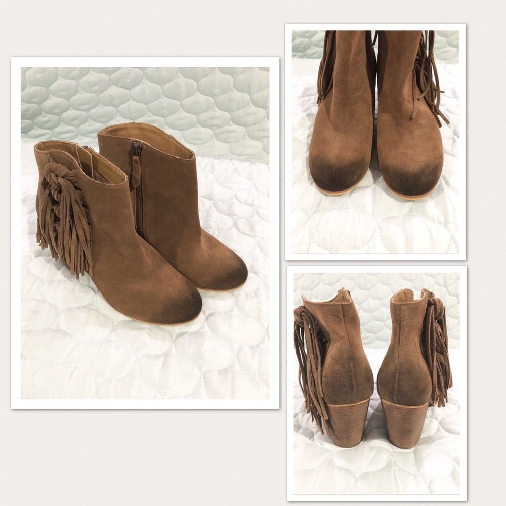 Brass Plum Tan Booties